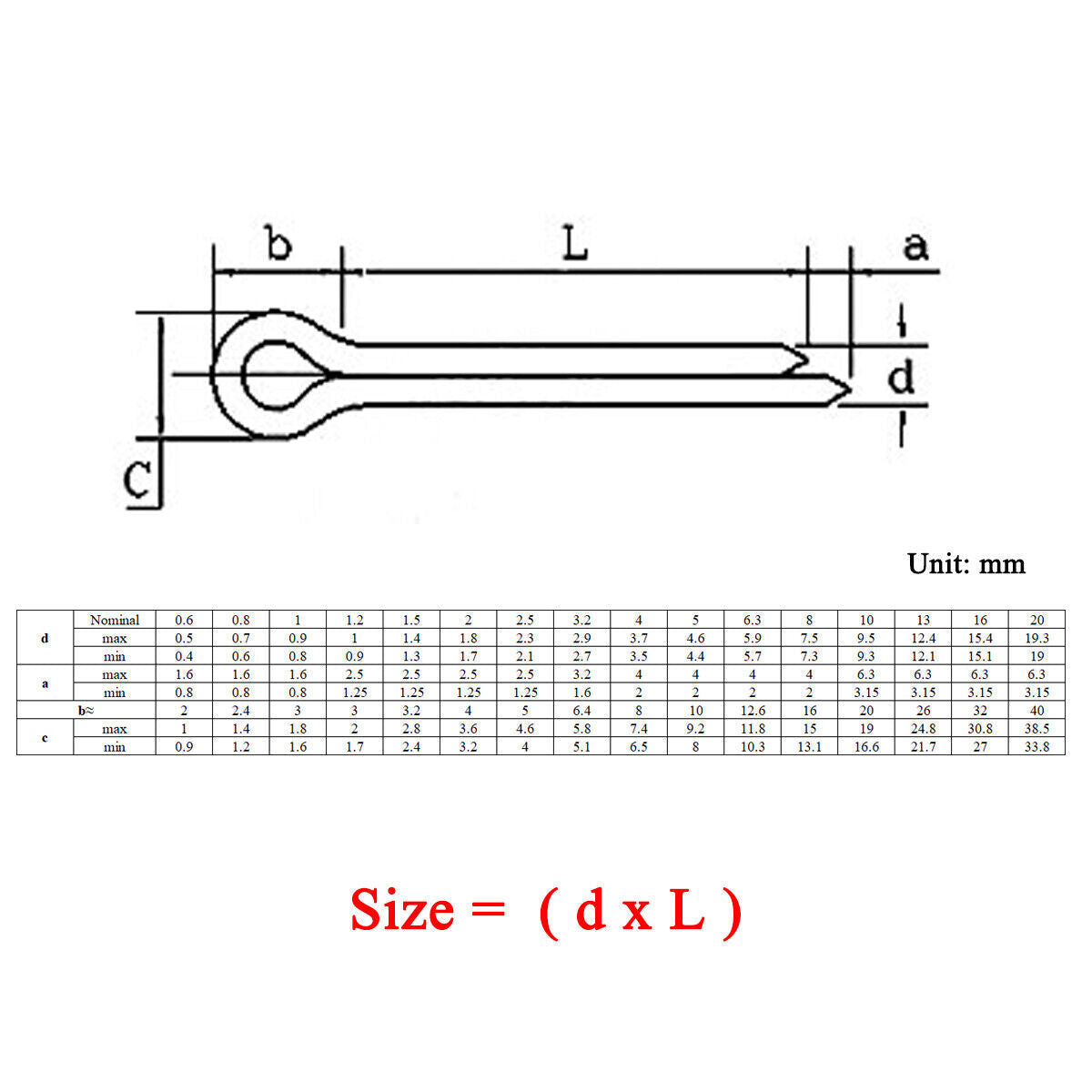 200pcs M1.5 x 12 Cotter Pins Split Pin Clevis Pin A2 304 Stainless Steel