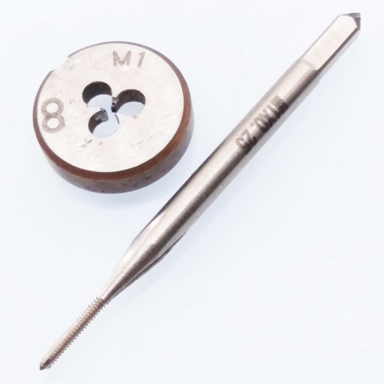 HSS M1 x 0.25mm Tap & M1 x 0.25mm Die Metric Thread Right Hand