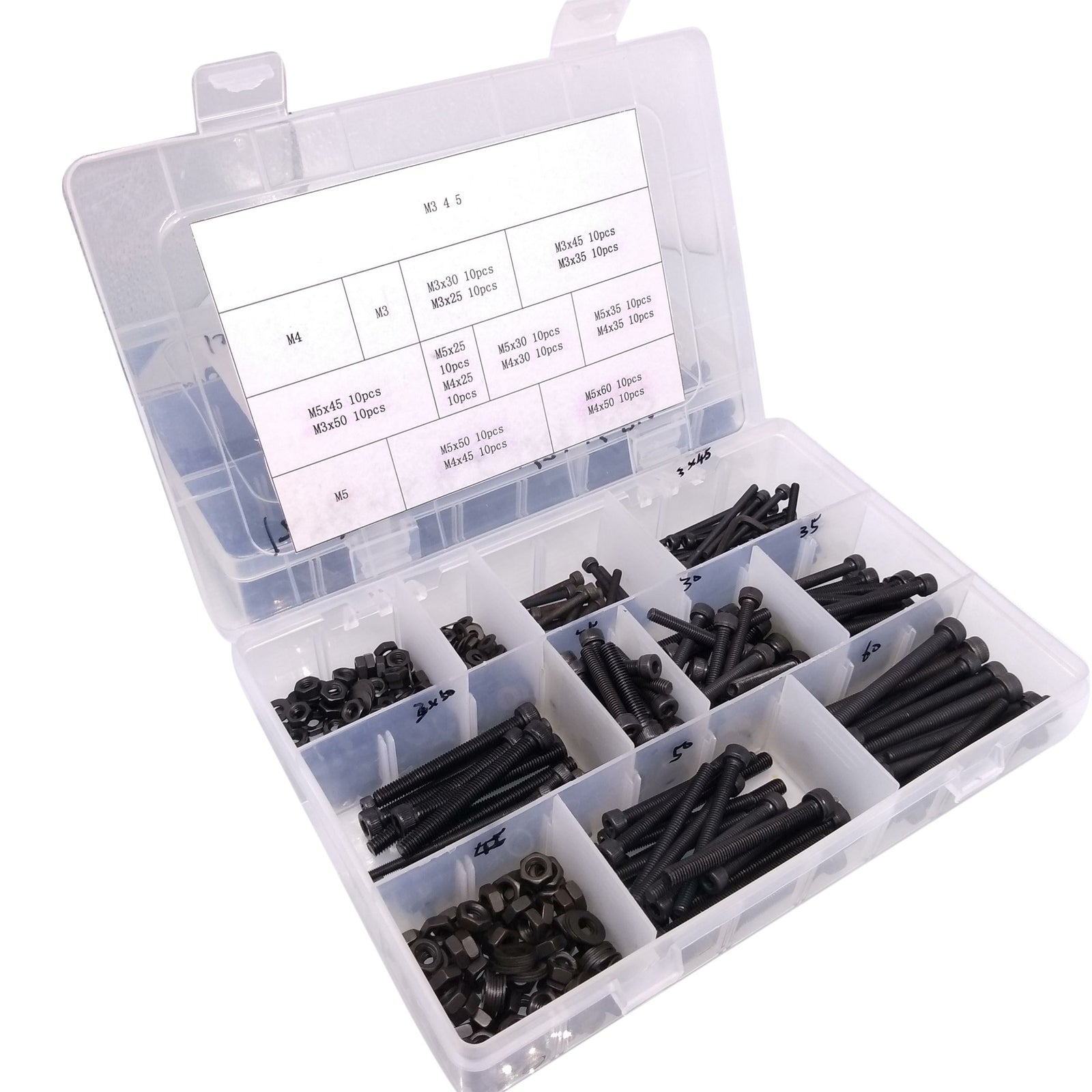 160x Socket Head Cap Screws Steel Allen Socket Nut Washer Wrench Assortment Kit