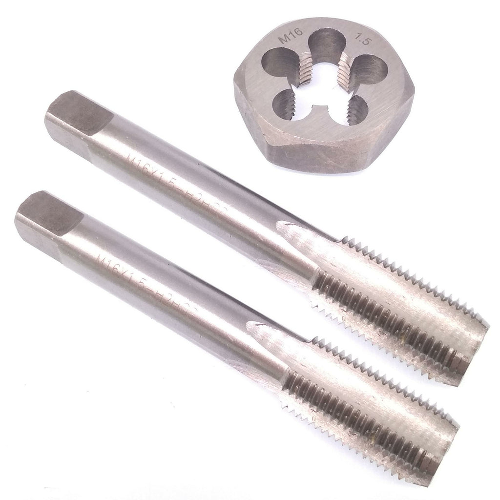 HSS M16 x 1.5mm Taper & Plug Tap & 16x1.5mm Hexagon Die Metric Thread Right Hand