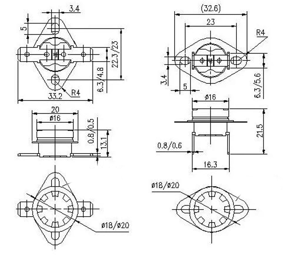 US Stock 2x Temperature Switch Thermostat KSD301 105°C Celsius C NC Normal Close