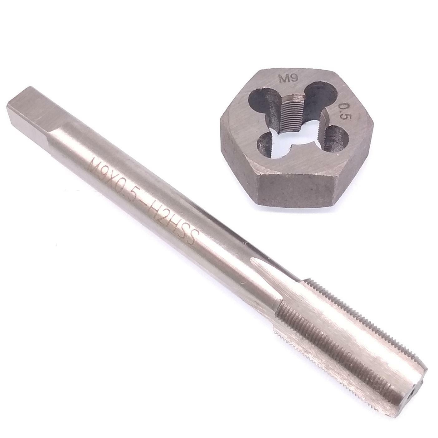 US Stock HSS M9 x 0.5mm Tap & 9 x 0.5mm Hexagon Die Metric Thread Right Hand Set