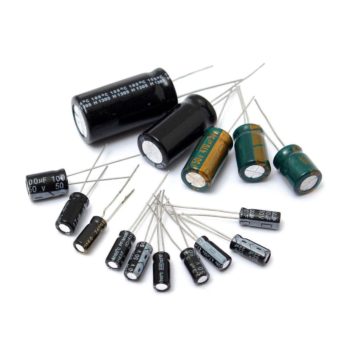 AU Stock 120Pcs 15 value 50V 1uF-2200uF Electrolytic Capacitor Assortment Kit