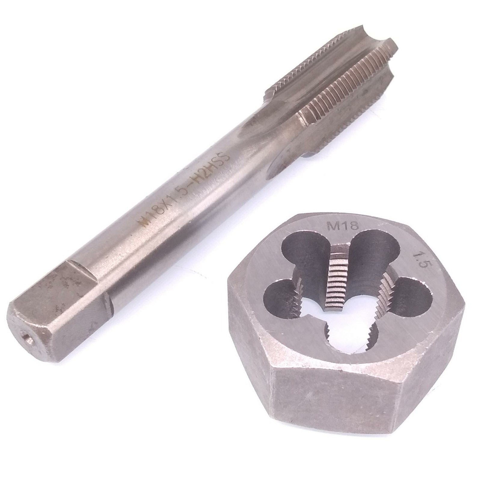 US Stock HSS M18 x 1.5mm Tap & 18x1.5mm Hexagon Die Metric Thread Right Hand Set