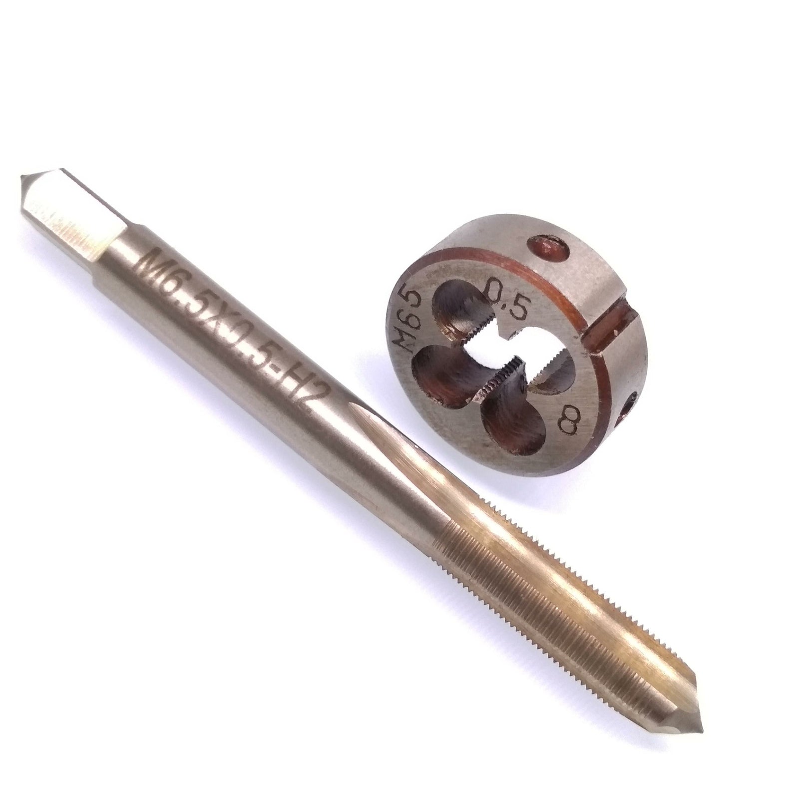 AU Stock HSS M6.5 x 0.5mm Tap & M6.5 x 0.5mm Die Metric Thread Right Hand