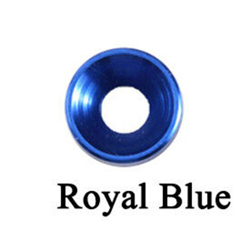 50pcs Countersunk Head Washer Gasket Spacer M3 Royal Blue Anodized Aluminum