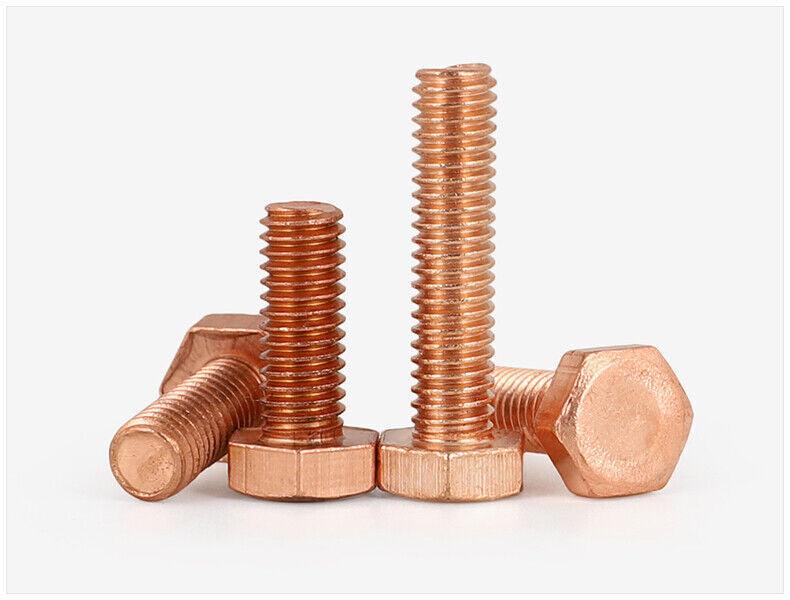 1pc 99.9% Pure Copper Cu Allen Screw Hex Head Bolt DIN933 M10 X 50mm