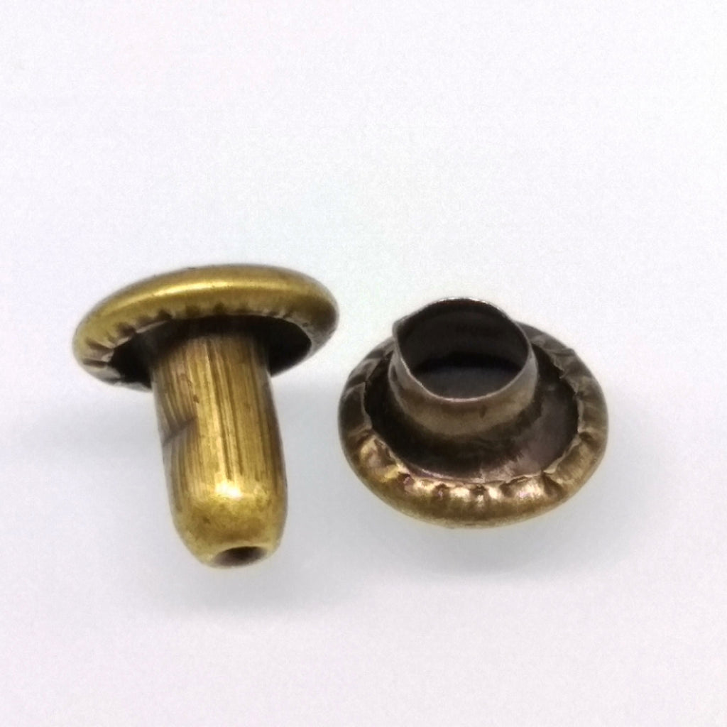 100pcs 6mm Round Double Cap Rivets Leather Craft Stud Repair Tool DIY Set Bronze