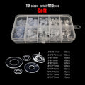 415pcs M2-M6 Soft PVC Plastic Transparent Flat Washer Insulation Gasket Kit Set