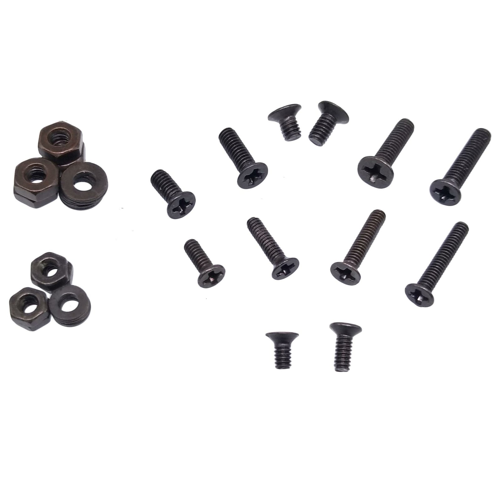 600pcs M2 M2.5 Flat Head Black Screws with Nuts Washers Assortment Kit