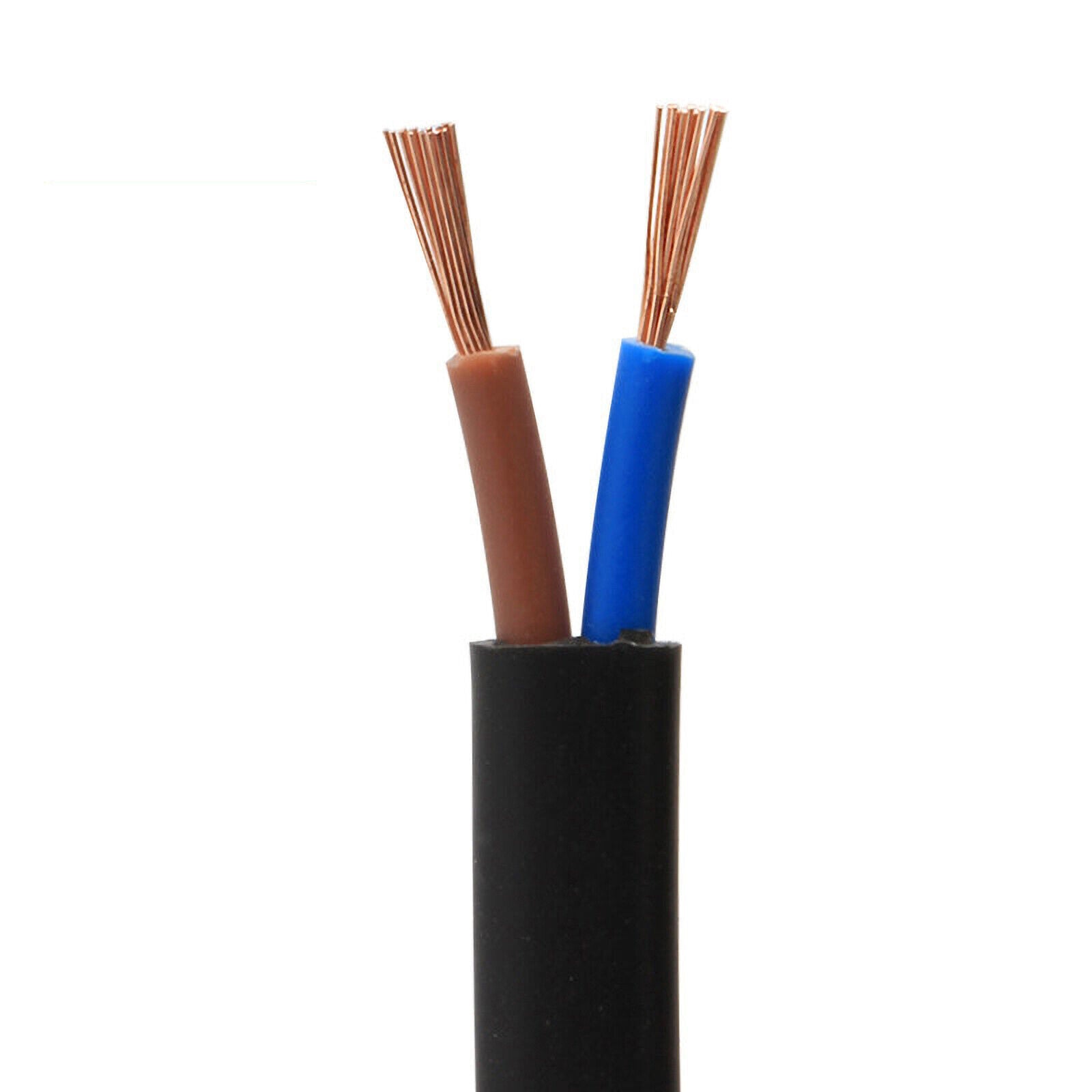 Flex Wire Copper 2Core 1.0mm² Flat Electrical Cable PVC Insulation Fireproof 20m