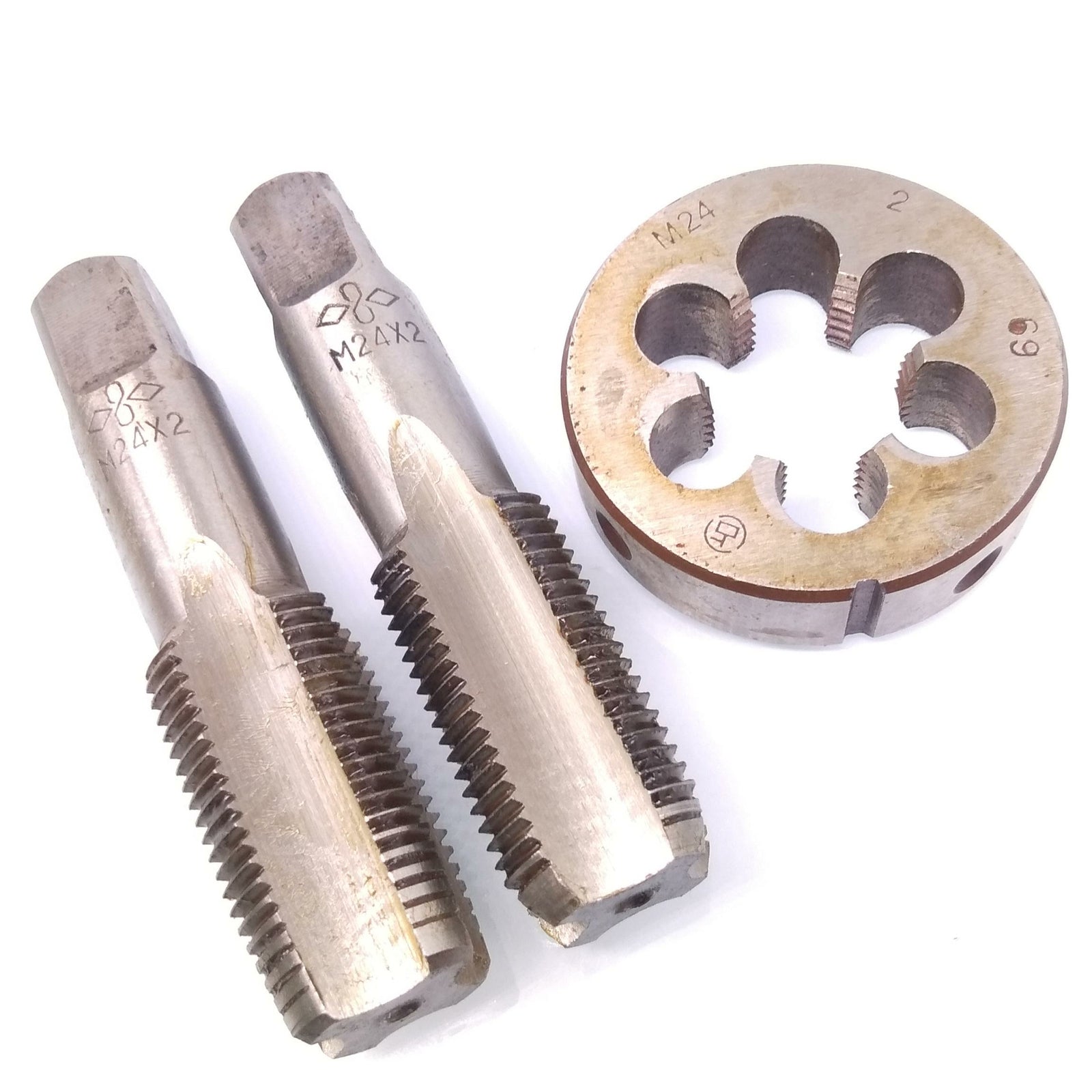 AU StockHSS M24 x 2mm Taper & Plug Tap & M24 x 2mm Die Metric Thread Right Hand