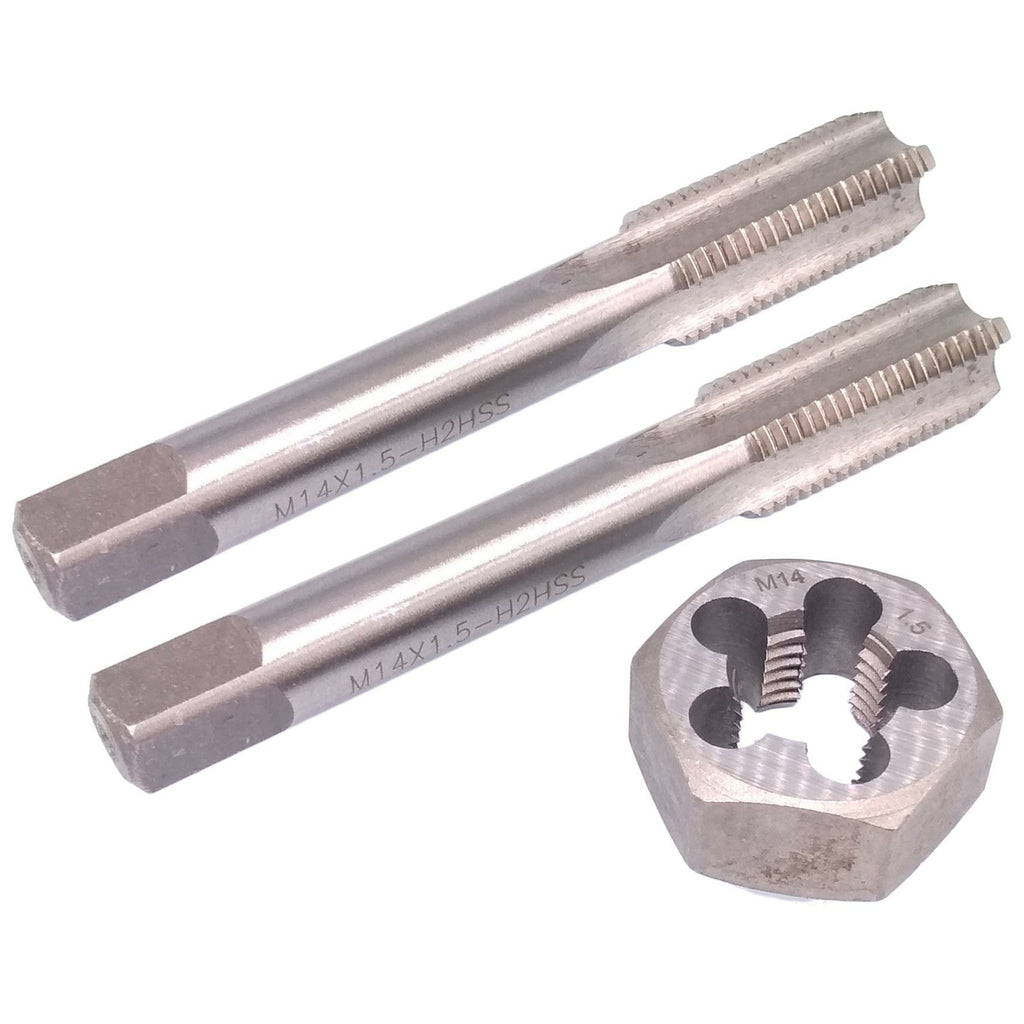 HSS M14 x 1.5mm Taper & Plug Tap & 14x1.5mm Hexagon Die Metric Thread Right Hand