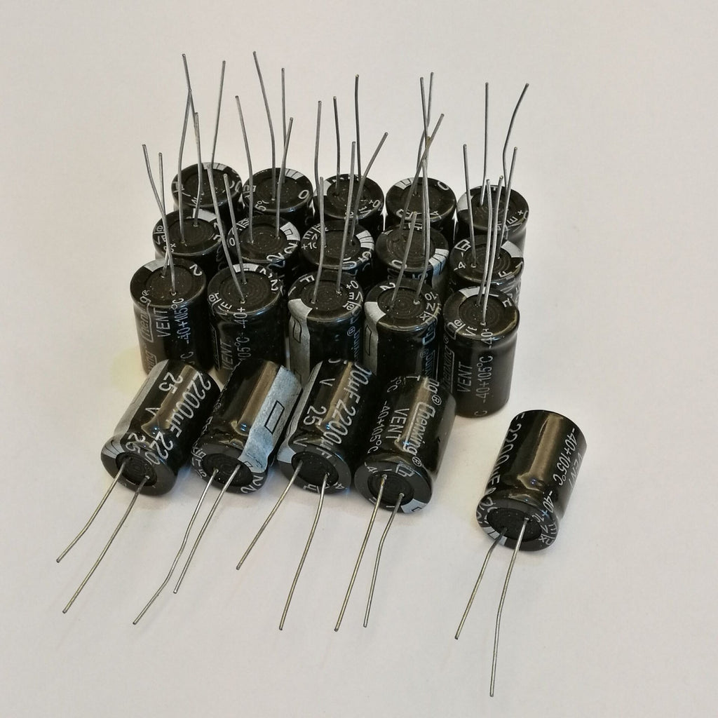US Stock 20pcs Electrolytic Capacitors 2200uF 2200mfd 25V +105℃ Radial 13 x 20mm