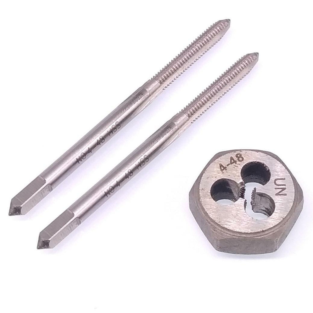 HSS 4-48 Taper & Plug Tap & 4-48 Hexagon Die Thread Right Hand Set