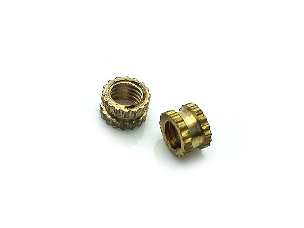 US Stock 50x M3 L3mm OD4.1mm Brass Cylinder Knurled Threaded Insert Embedded Nut