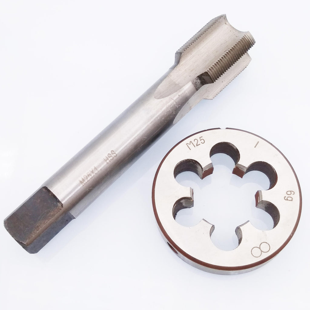 HSS M25 x 1mm Tap & M25 x 1.0mm Die Metric Thread Right Hand