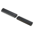 2pcs Card Edge Connector Black Socket Right Angle 50 Pin 2.54mm Pitch