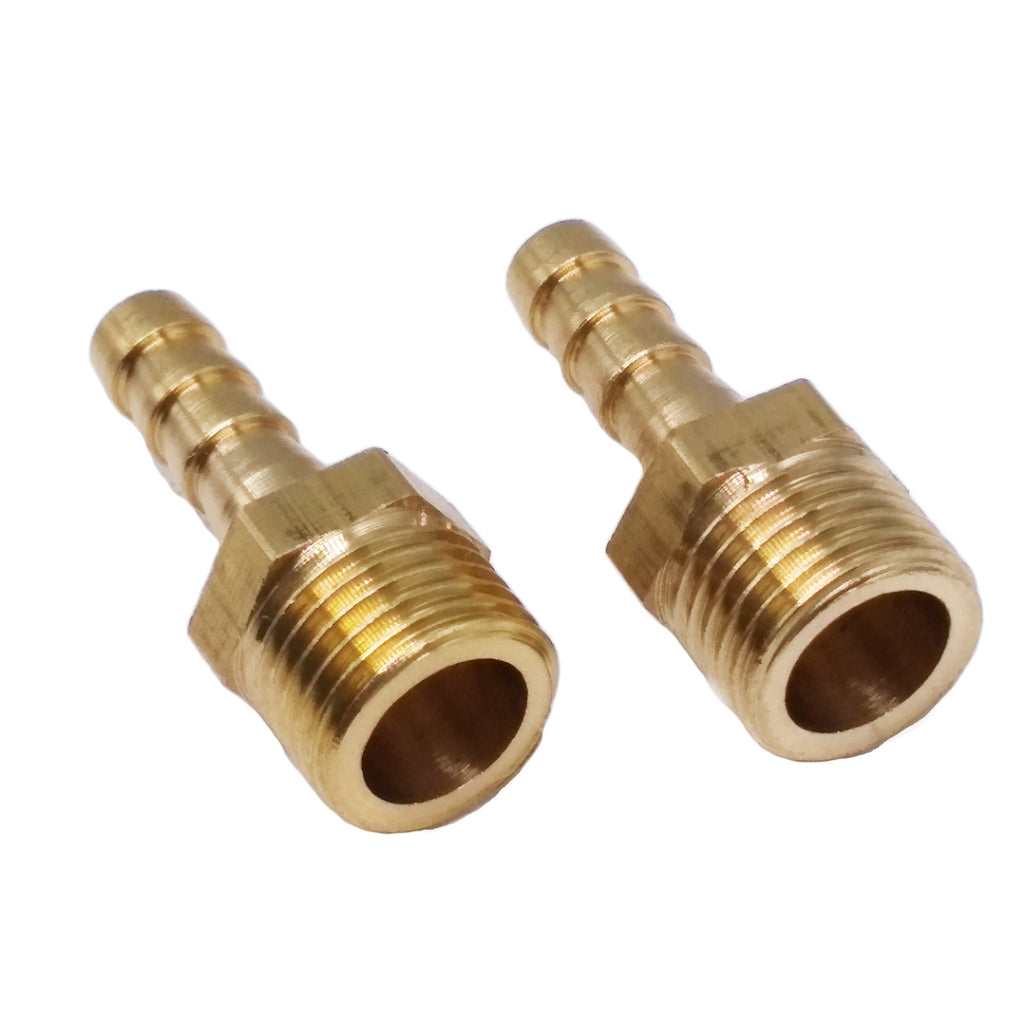 AU Stock 2x 1/4" BSP Male Thread 6mm Brass Hose Barb Coupler Fitting Connector