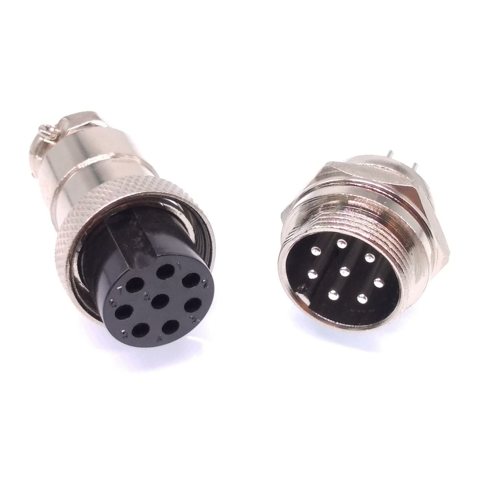 1Set GX20 8Pin 20mm Panel Mounting Metal Aviation Connector Plug + Socket