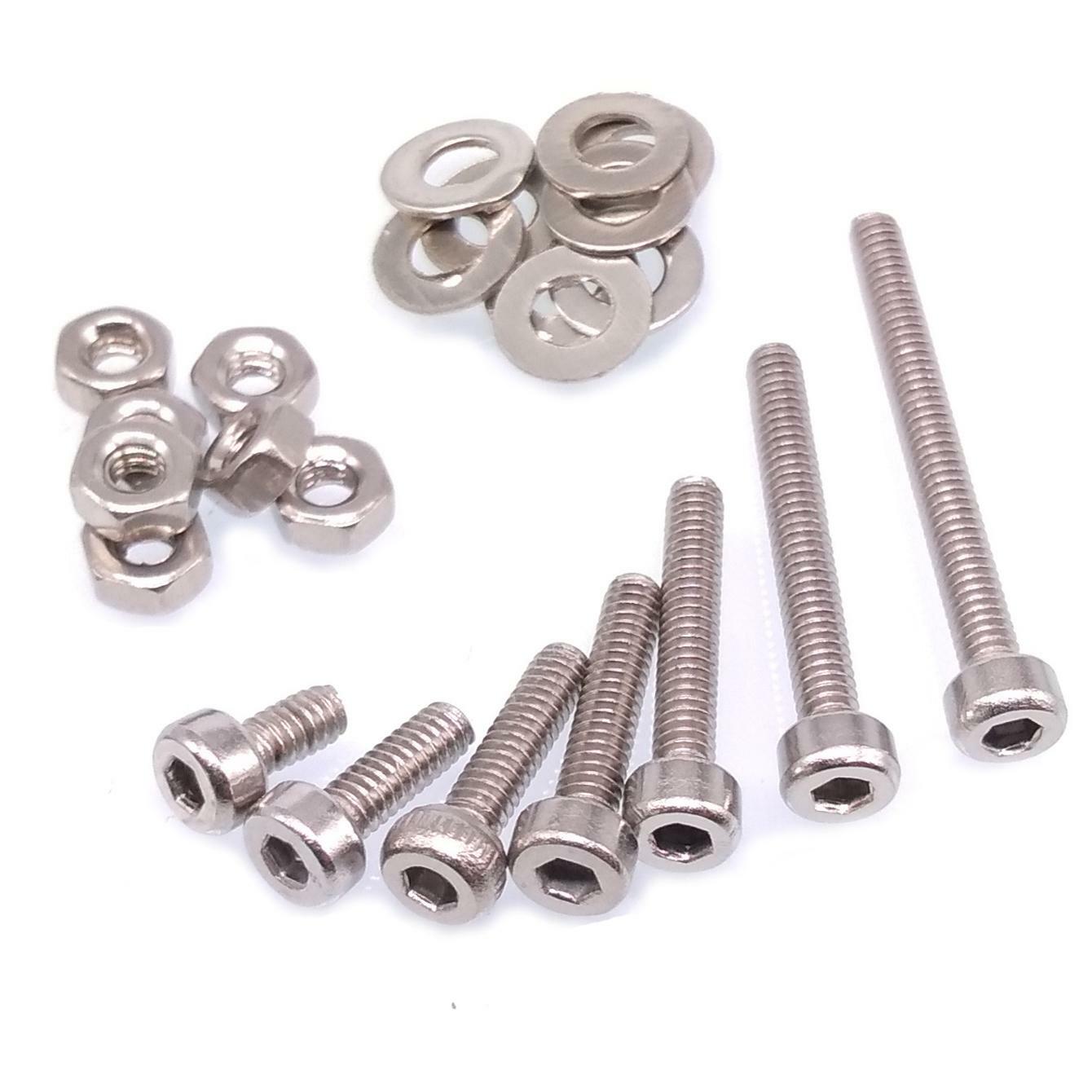 350x M2 Socket Head Cap Screws SS Steel Allen Socket Nuts Washers Assortment Kit
