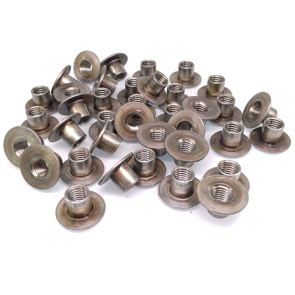 50pcs M10 x 12 Cold Heading Round Base Weld Nut Through-Hole Insert Tee Nut