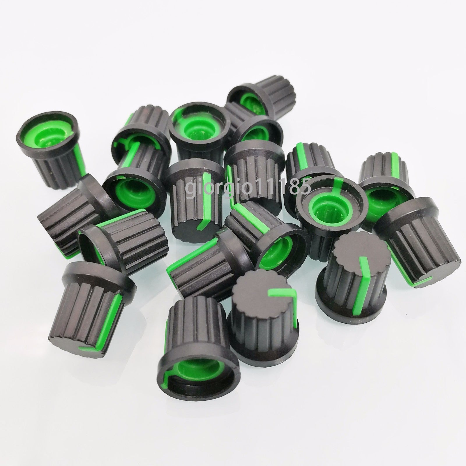 US Stock 20pcs Hi-Fi CD Volume Tone Control Potentiometer Knob 6mm Black Green