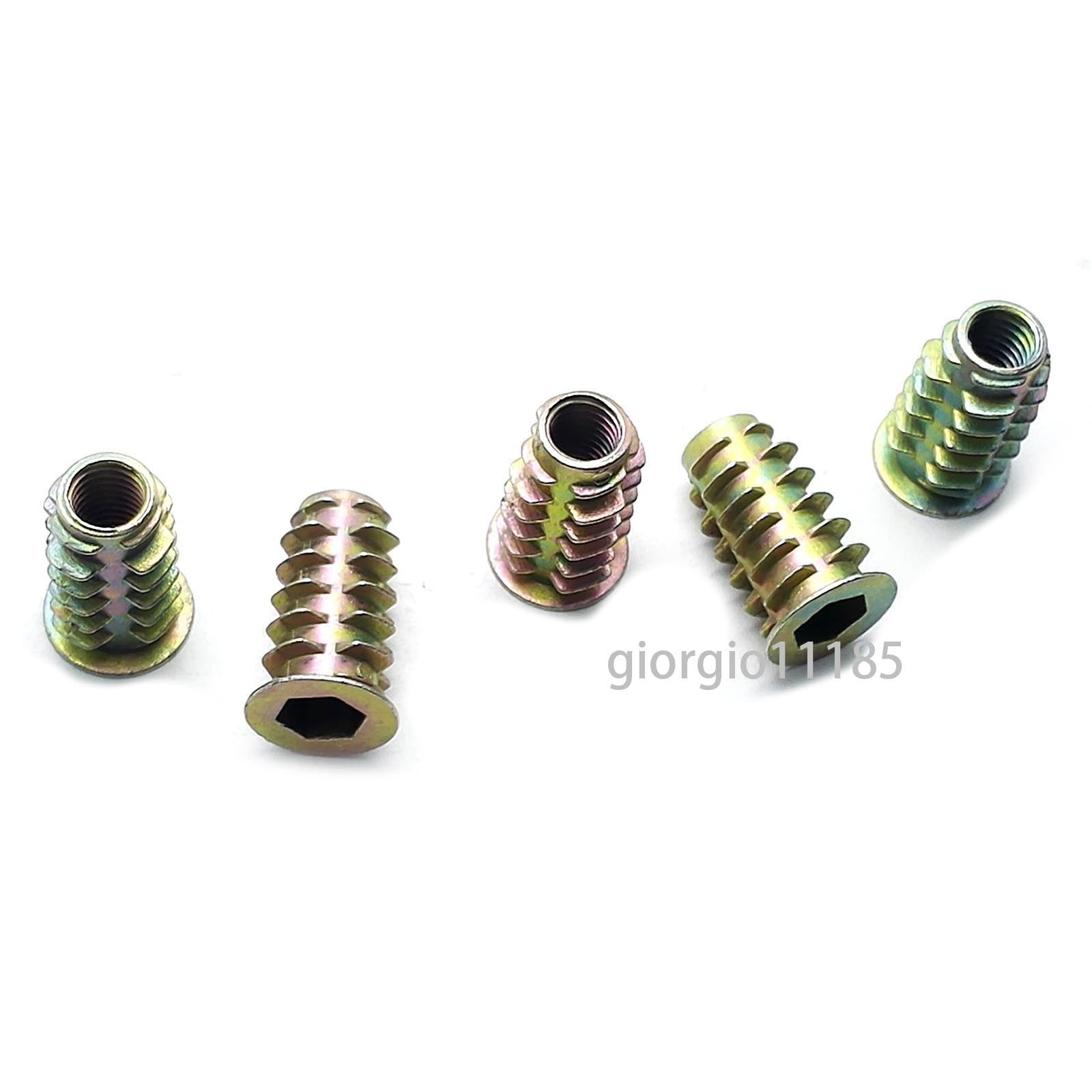 US Stock 20x M6 x 20mm Furniture Hex Drive Flat Head Nuts Screws For Wood Insert