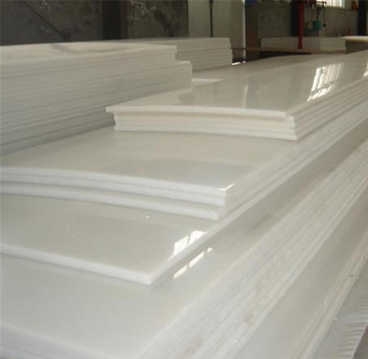 US Stock 8mm ±10% x 200mm x 200mm White UHMW Plastic Sheet Plate