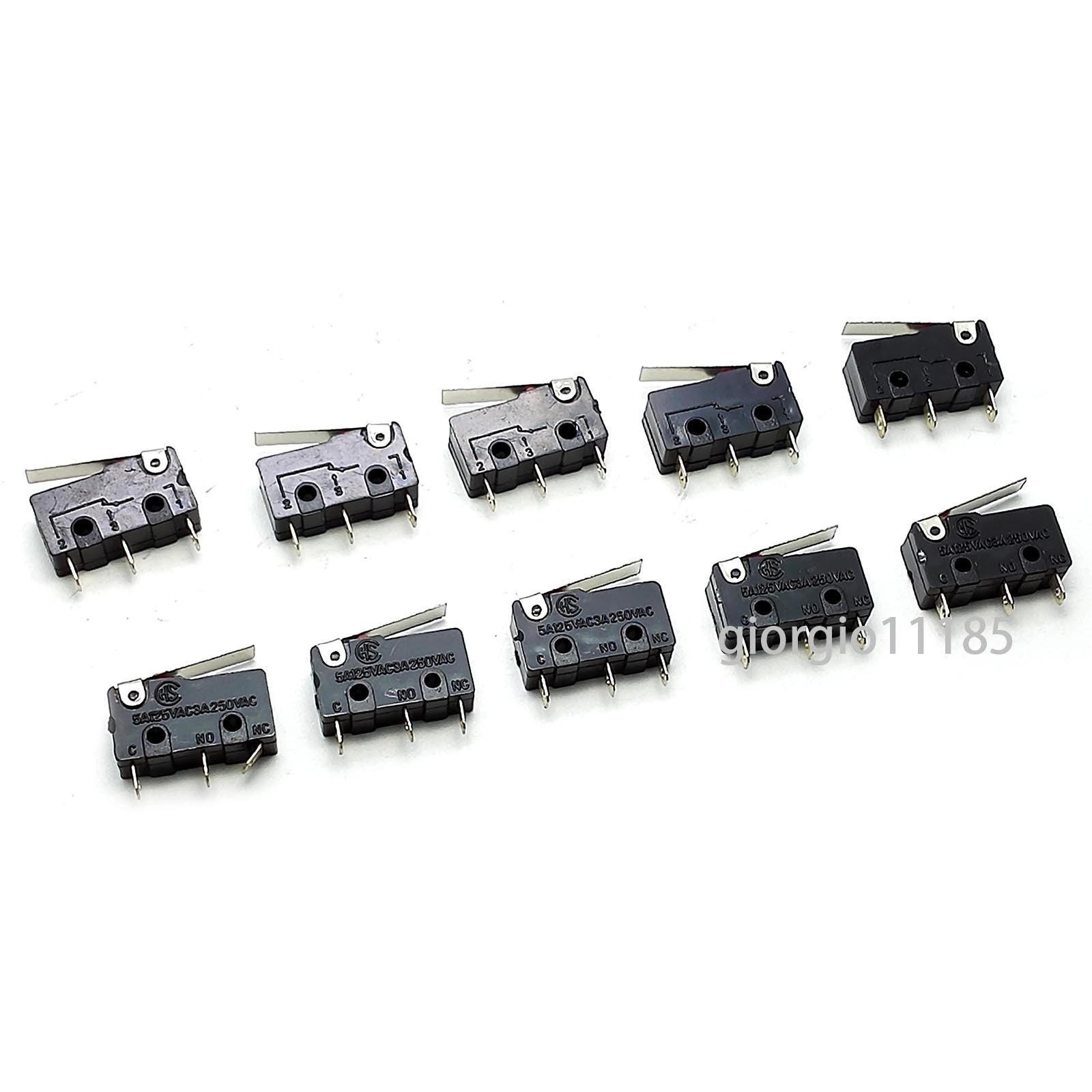 10pcs Laser Machine Micro Limit Sensor Switch 3 PIN SPDT KW12 3A 250VAC