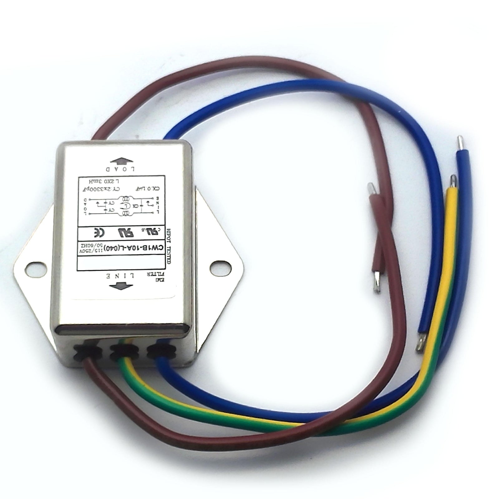 Lead Wire Power EMI Noise Filter 10A 115/220V 50/60Hz