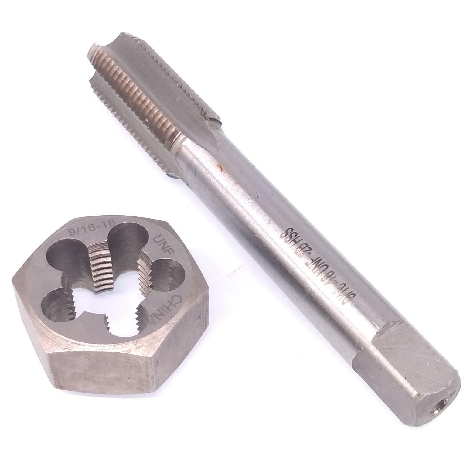 AU Stock HSS 9/16-18 Tap & 9/16-18 Hexagon Die Thread Right Hand Set