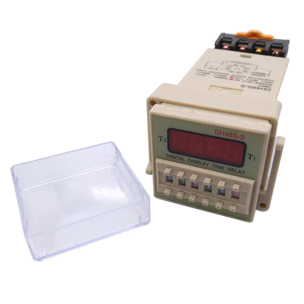 US Stock AC 110V Digital Precision Programmable Time Delay Relay DH48S-S & Base