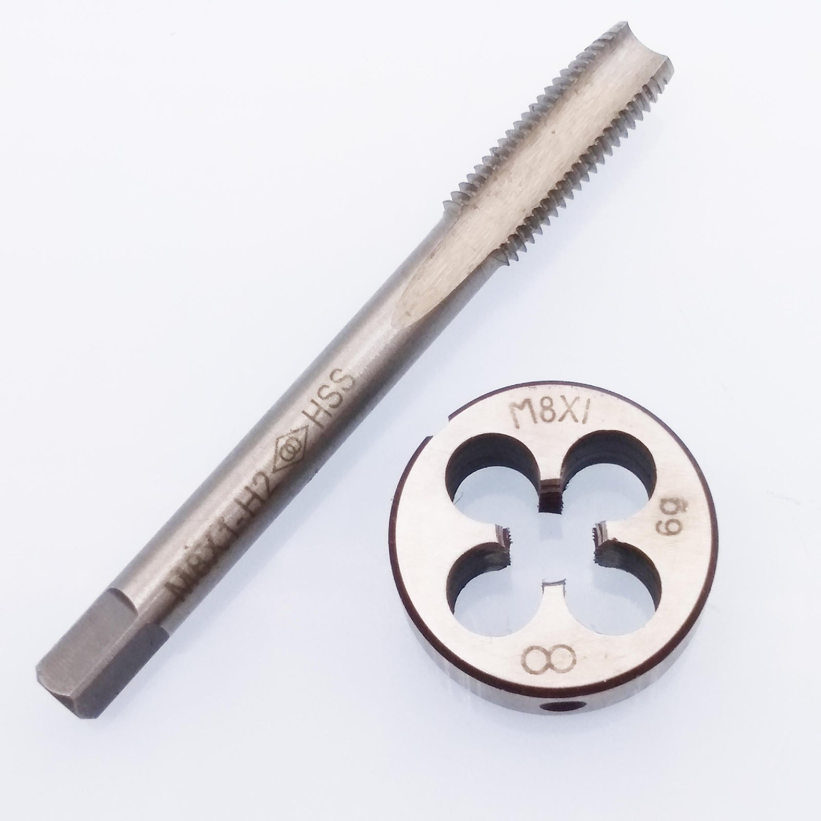 AU Stock HSS M8 x 1mm Tap & M8 x 1.0mm Die Metric Thread Right Hand