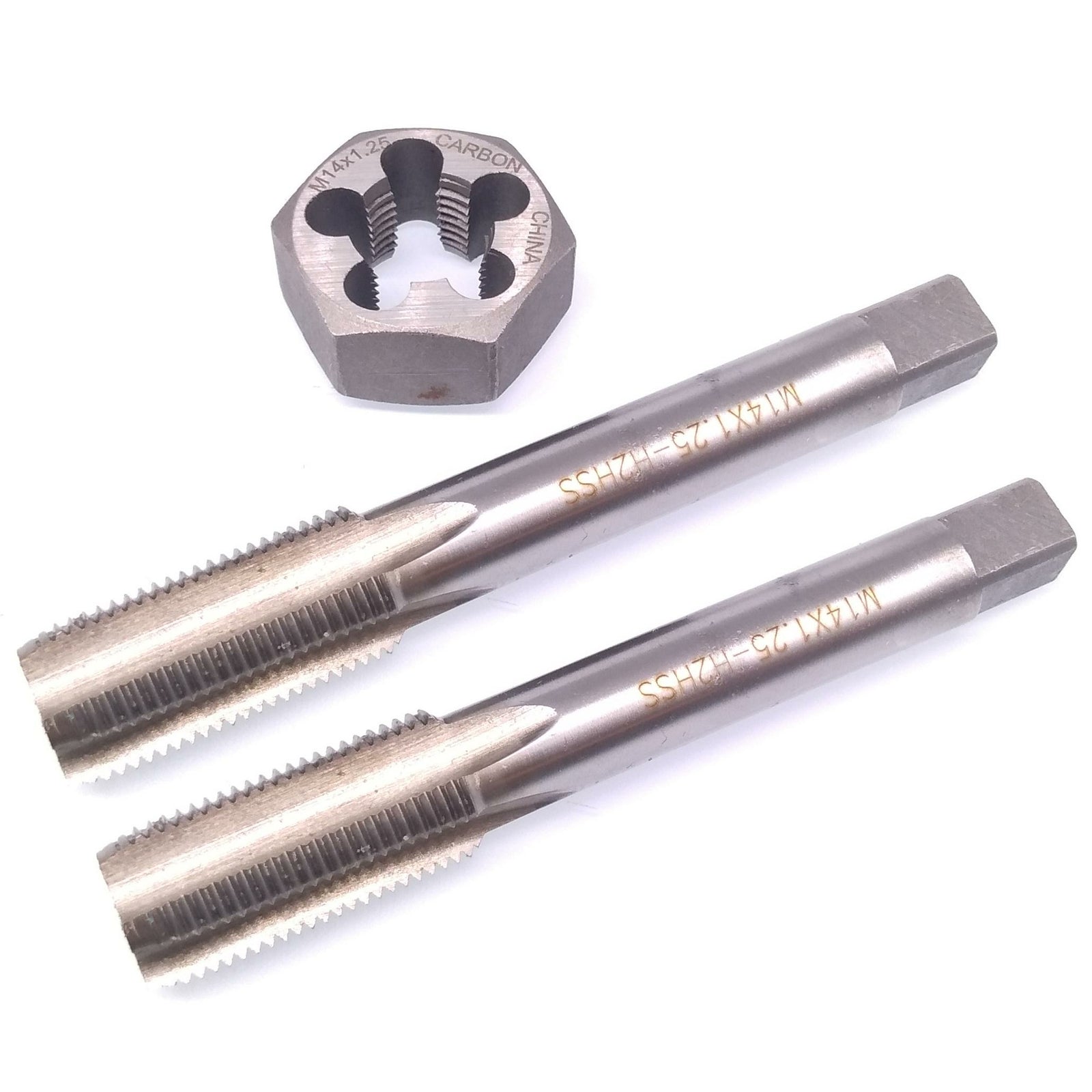 HSS M14 x 1.25mm Taper & Plug Tap & M14x1.25mm Hexagon Die Metric Right Hand Set