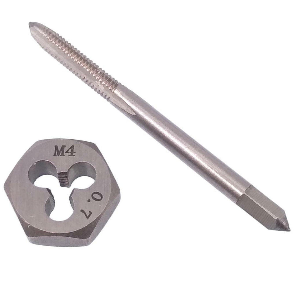 US Stock HSS M4 x 0.7mm Tap & 4 x 0.7mm Hexagon Die Metric Thread Right Hand Set