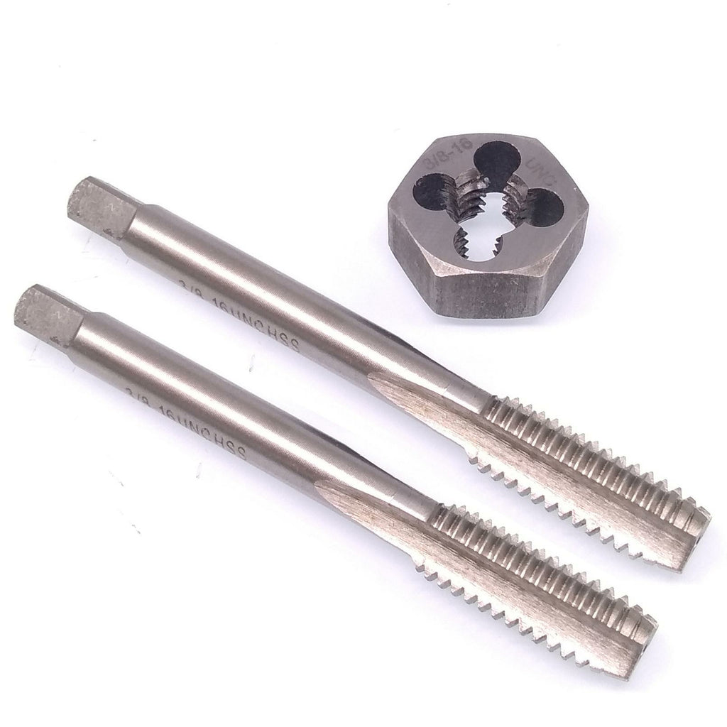 HSS 3/8-16 Taper & Plug Tap & 3/8-16 Hexagon Die Thread Right Hand Set