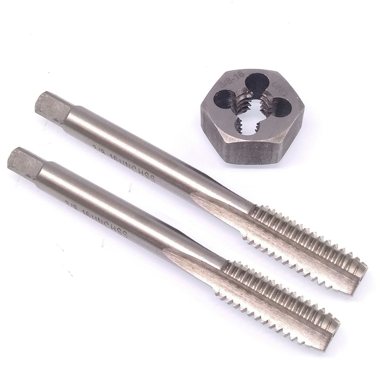 HSS 3/8-16 Taper & Plug Tap & 3/8-16 Hexagon Die Thread Right Hand Set