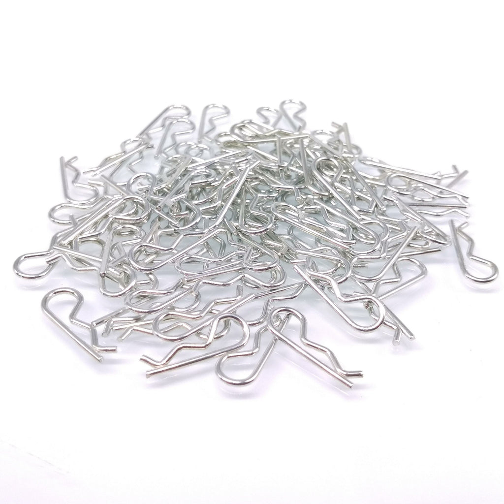100pcs R Clip Stainless Steel Brake Pad Retaining Pin 1mm Diameter 16mm Length