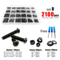 2100pcs M1.6-M3 Black Phillips Pan Round Head Screw Bolt Set Assortment Kit