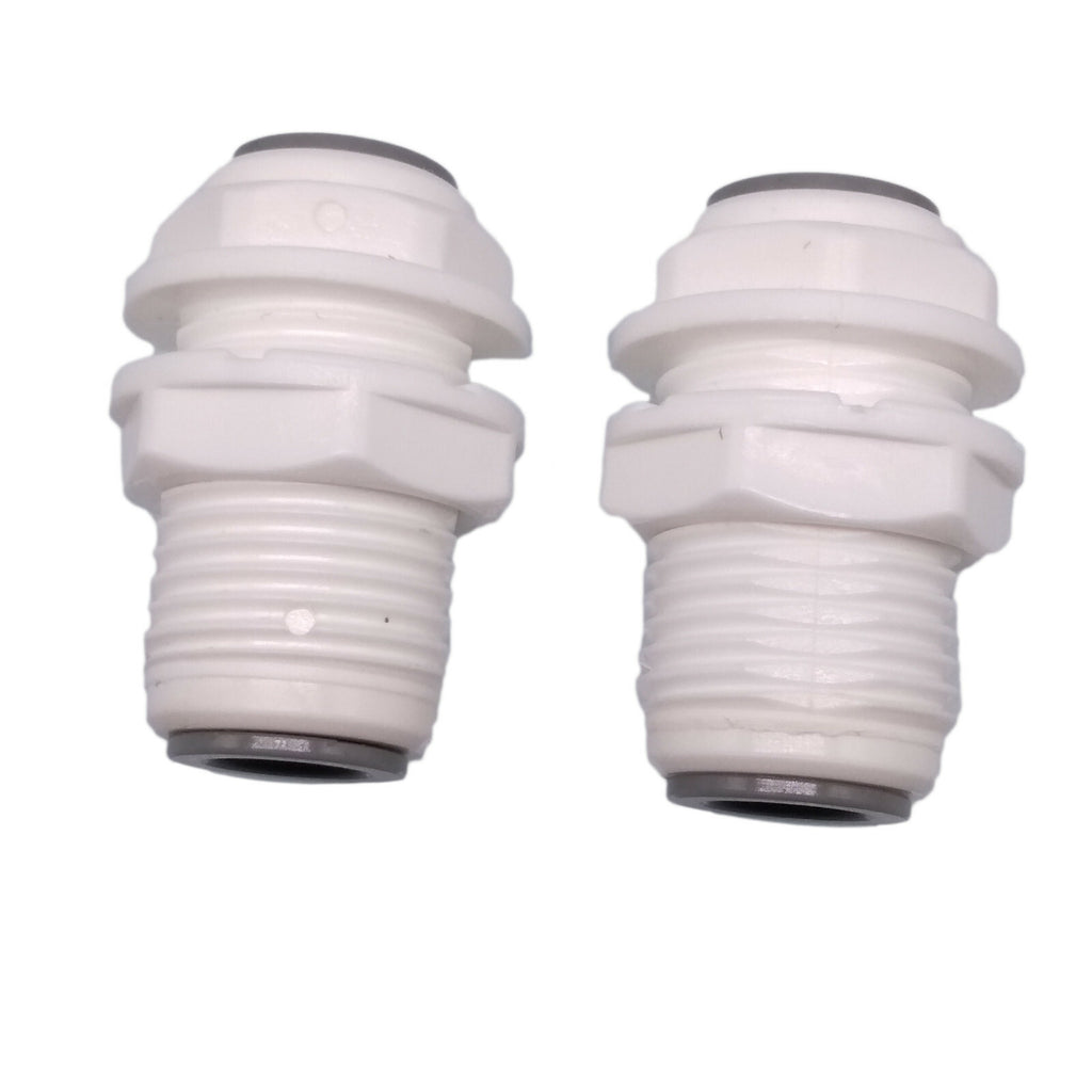 US Stock 2pcs 3/8" to 3/8" Quick Connect Bulkhead Connector Push Fit