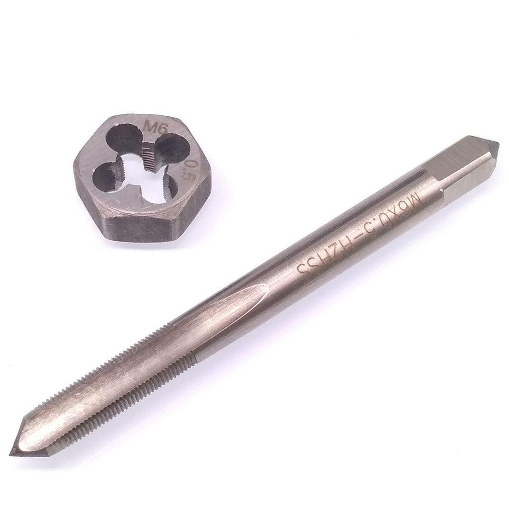 US Stock HSS M6 x 0.5mm Tap & 6 x 0.5mm Hexagon Die Metric Thread Right Hand Set