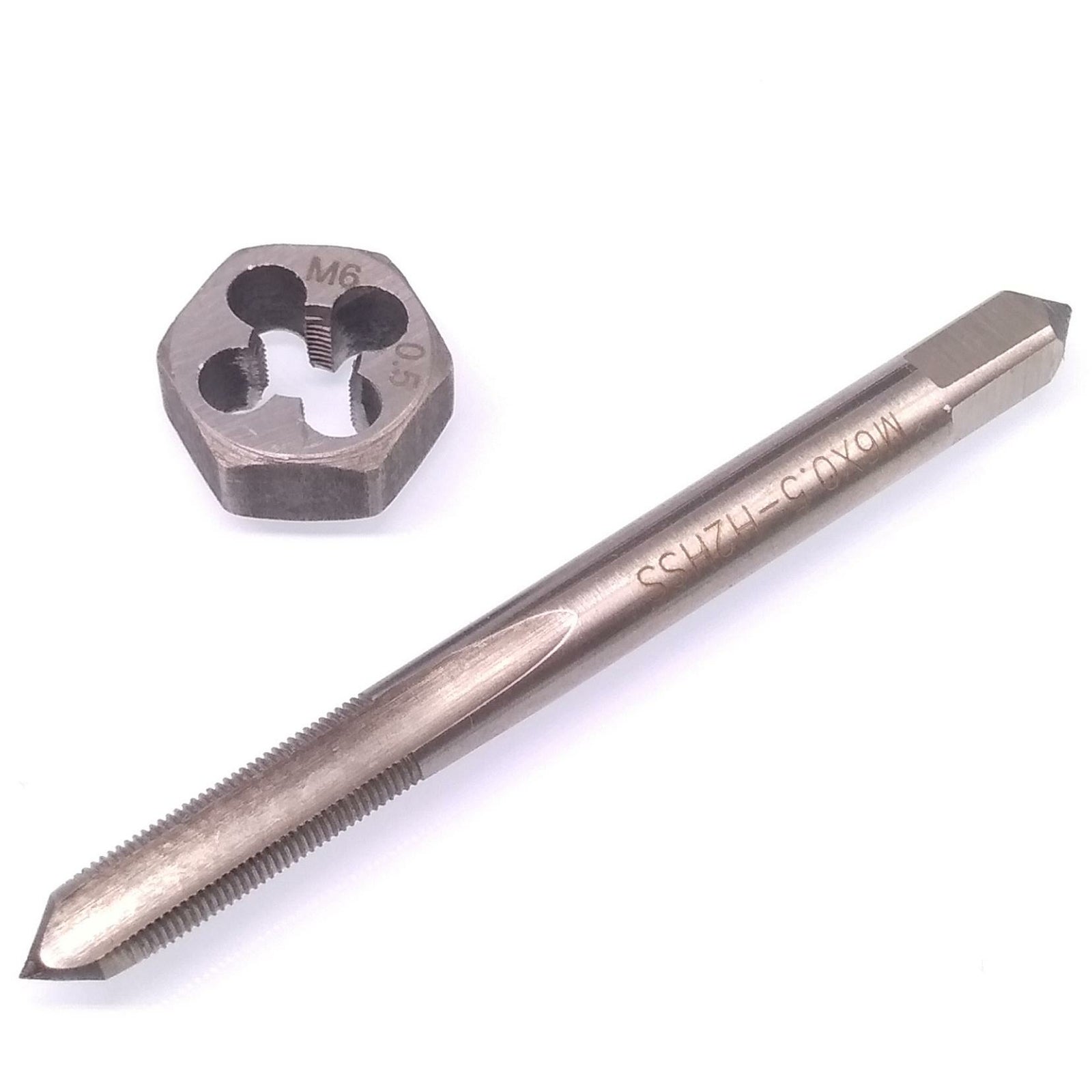 US Stock HSS M6 x 0.5mm Tap & 6 x 0.5mm Hexagon Die Metric Thread Right Hand Set