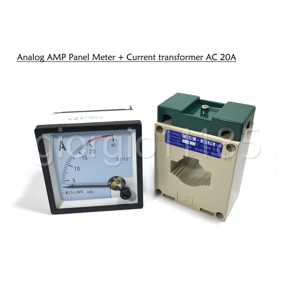 AU Stock AC 0 ~ 20A Analog AMP Current Panel Meter Ammeter & Current Transformer