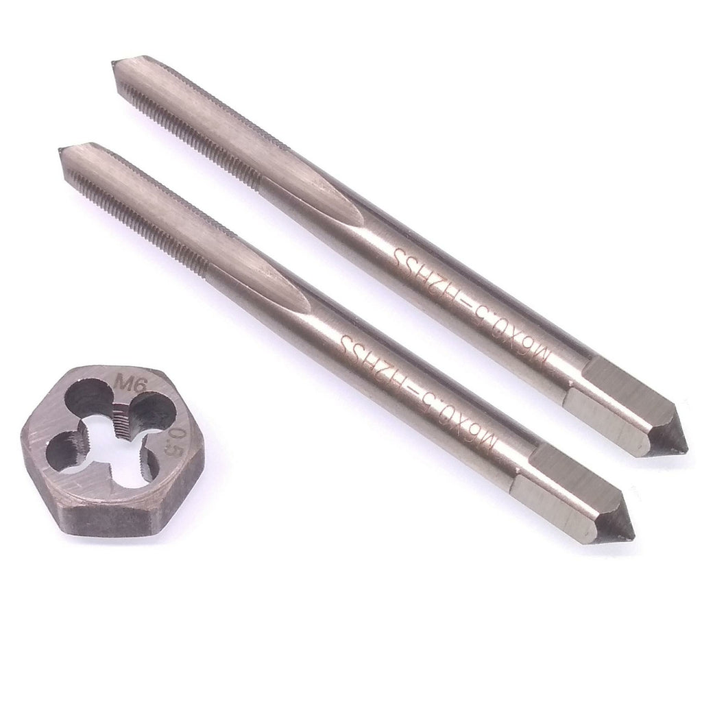 HSS M6 x 0.5mm Taper & Plug Tap & M6x0.5mm Hexagon Die Metric Thread Right Hand
