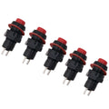 US Stock 5pcs Maintained ON/OFF SPST Lock Push Button Switch Red DS-211