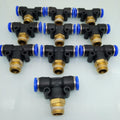 US Stock 10pcs Pneumatic 8mm-1/4" Male Tee T Branch Connector Push In Fitting