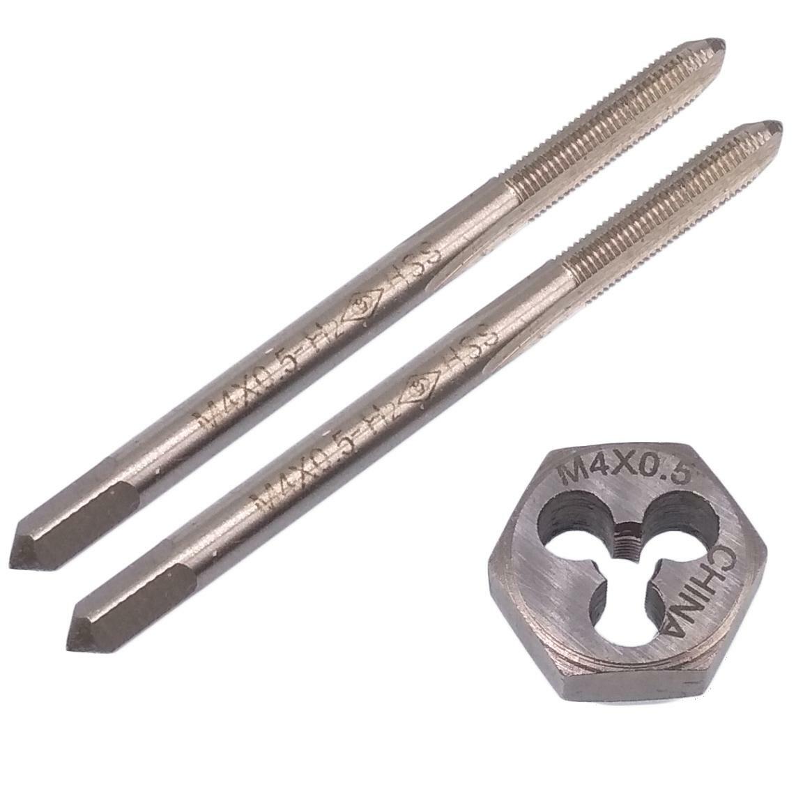HSS M4 x 0.5mm Taper & Plug Tap & 4 x 0.5mm Hexagon Die Metric Thread Right Hand