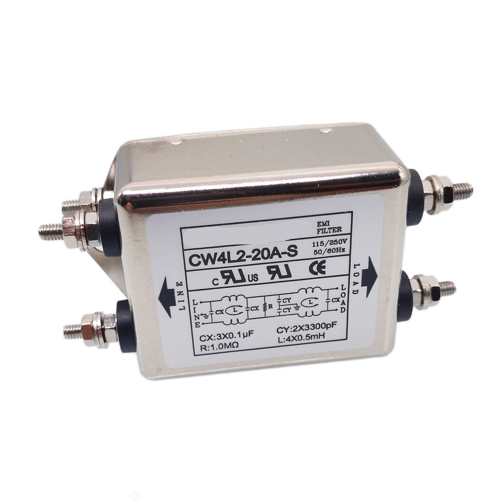 Connection Terminal Power EMI Noise Filter 20A 115/220V 50/60Hz