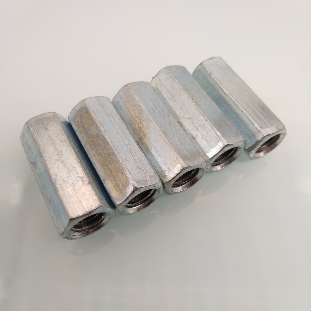 AU Stock 5pcs M8 x 1.25 x 30mm Long Rod Coupling Hex Nut Connector Zinc Plated